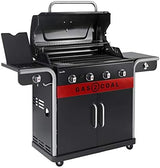 Hybrid Gas BBQ Grill, Outdoor Barbecue, Black, 61 × 24 × 46 cm