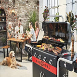 Hybrid Gas BBQ Grill, Outdoor Barbecue, Black, 61 × 24 × 46 cm
