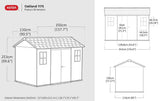 Keter Oakland 11x7.5 ft Grey Resin Outdoor Storage Shed
