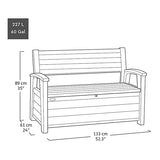227L Outdoor Storage Bench, Resin Storage Box, Brown