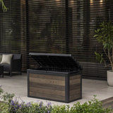 757L Outdoor Garden Storage Box, Resin Storage Unit, 5 × 2 ft, Walnut