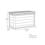 757L Outdoor Garden Storage Box, Resin Storage Unit, 5 × 2 ft, Walnut