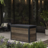 757L Outdoor Garden Storage Box, Resin Storage Unit, 5 × 2 ft, Walnut