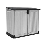 880L Outdoor Bin Storage Unit, Resin Storage Box, 132 × 71.5 cm, Grey