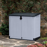 880L Outdoor Bin Storage Unit, Resin Storage Box, 132 × 71.5 cm, Grey