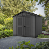Keter Stronghold 8x6 ft. Resin Outdoor Storage Shed, Gray Wood-Look